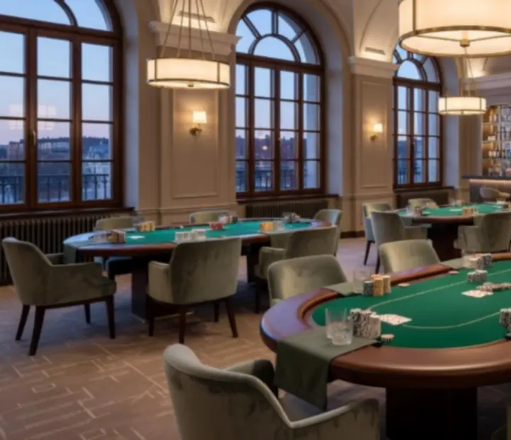 Luxusní partnerská lokalita připravená na společenský pokerový večer.